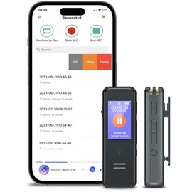 128GB Voice Recorder,AI Recording Device with Phone APP One-Touch Recording, Capacity is 1600 Hrs Voice Recorder with Playback, Audio Recorder for Lectures, Meetings, Cars, Interviews Class(128GB APP)
