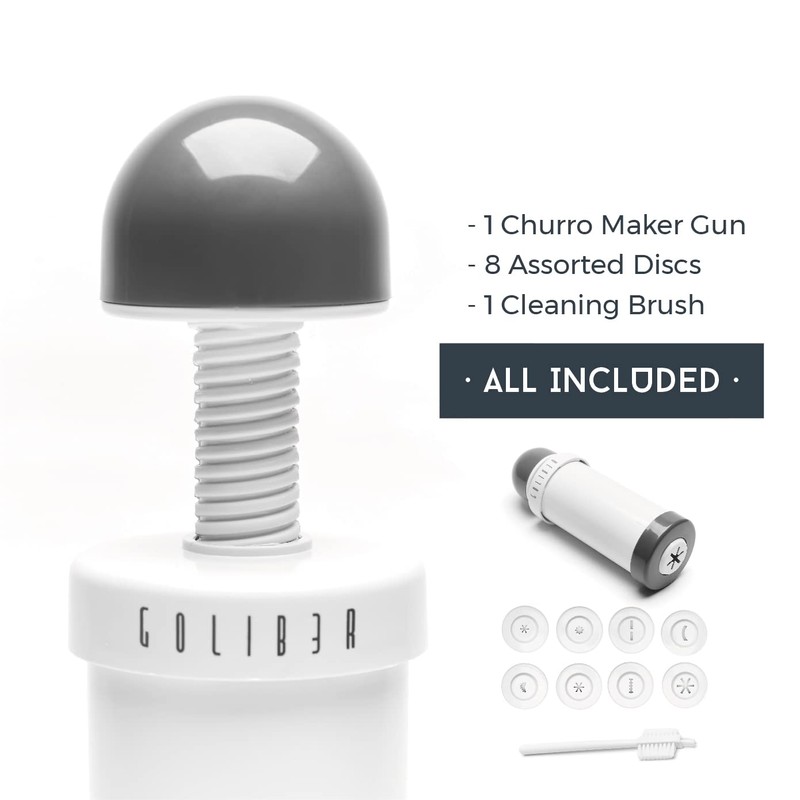 GOLIBER Churro Maker Machine - 8 Different Nozzle for Churros