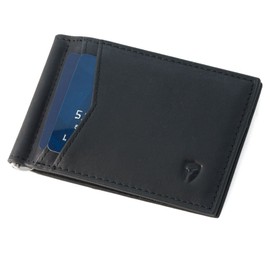 Bryker Hyde RFID Blocking Slim Minimalist ID Outside Front Pocket Wallet, Money Clip, 9 Slots, Leather (Charcoal)