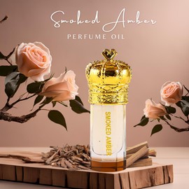 ARABIAN PERFUMES & OILS Smoked Amber Perfume Oil - Complex Intriguing Fragrance Oil for Men and Women - Travel Size Perfume 0.10 Fl. Oz.