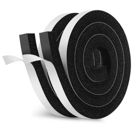 SUNLL Air Conditioner Window Seal 1" W X 1" T, Thick AC Weather Stripping High Resilience Foam Sealing Tape Adhesive AC Window Seal Kit 6.5ft Long (6.5ft x 2 Rolls, Black)