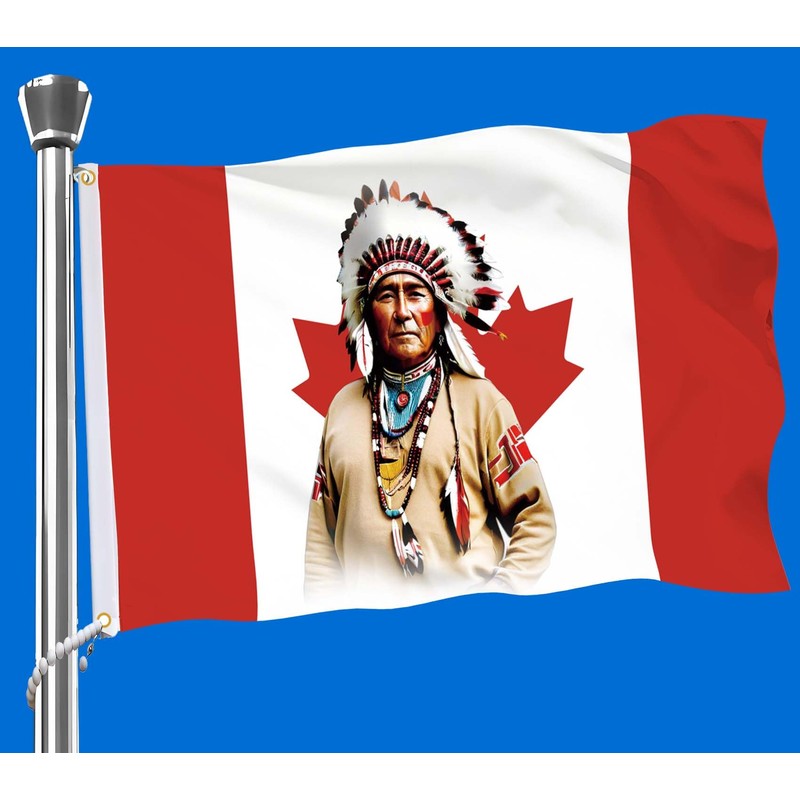 Canada Indigenous Induna Flag,3x5 FT Native American First Nations Leader