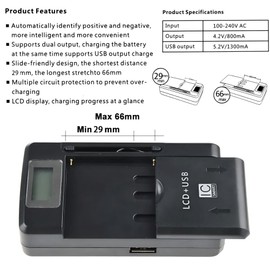 Guy-Tech Battery Charger Compatible for HTC CP3 Desire 600 600 Dual Sim 606t 606w 608 608t T326e