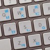 MAC Korean Keyboard Labels Layout with Blue Lettering ON Transparent