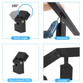 Sidasu Flat Handrail Accessories - 2 Pack Vertical Pivot Connector High Strength POM Handrail Fitting Adjustable Connector for Top of Staircase,H06