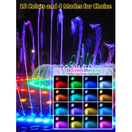 T-SUN Colored Pond Lights with Timer,LED Underwater Pond Light Submersible Fountain Lights for Fish Tank Landscape Spotlight-Remote Control, IP68 Waterproof, Aquarium, Yard (4 Heads)