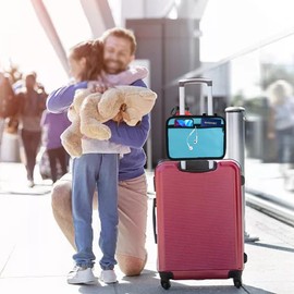 Meichoon Travel Cup Sleeve Adjustable Divider for Bottles Carry on Case Fits Roll on Suitcase Handles Gifts for Flight Attendants Travelers Accessories Lake Blue