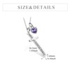 POPLYKE Sterling Silver Cross Pendant Necklace for Women February Birthstone