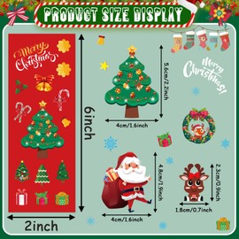 FEBSNOW Christmas Stickers, 120 Sheets Christmas Stickers for Kids Over 1380pcs Vinyl Waterproof Xmas Scrapbook Stickers Holiday Crafts Snowman Snowflakes Stickers Christmas Party Favors Gifts Decor