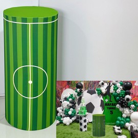 NIVIUS PHOTO Stretchy Cloth Cylinder Cover for Party Decoration Plinth Cover Pedestal Cover Football Field Style