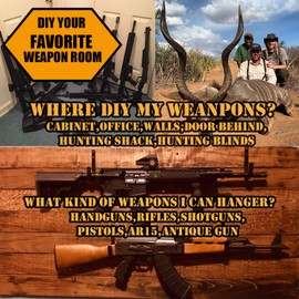 GOHIKING Heavy Duty Wall Mount Gun Racks Gun Hooks Shotgun Hook Rifle Hanger, Felt Lined, Screws Included (1 Satz (2 Stücke))