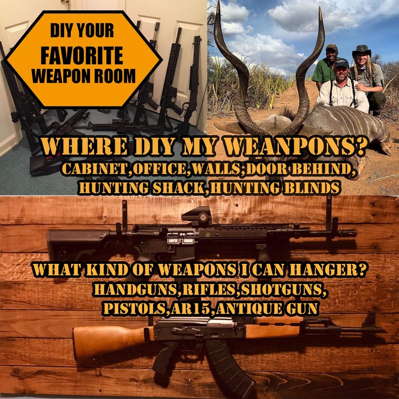 GOHIKING Heavy Duty Wall Mount Gun Racks Gun Hooks Shotgun