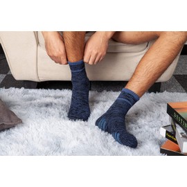 u&i Men's Cushion Cotton Mid Cut Quarter Athletic Socks, Multicolor (4-Pack)
