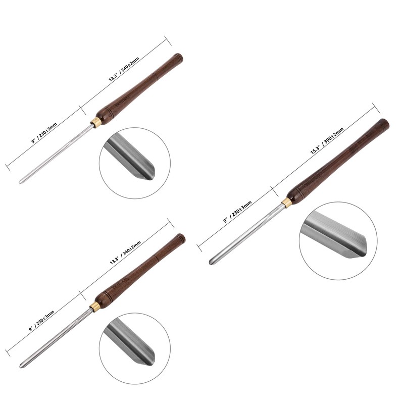 IMOTECHOM 3-Pieces HSS Bowl Gough Lathe Chisel Set Wood Turning