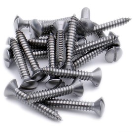 No.4 x 0.875 (2.9mm x 22mm) Slot Raised Countersunk Self-Tapping Screw - Stainless Steel (A2) (Pack of 20)