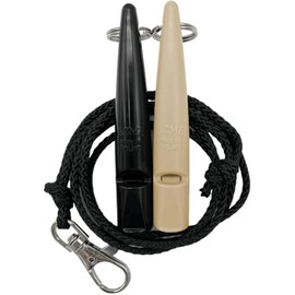 ACME Dog Whistle No. 210.5 with Whistle Band | Double Pack | 2 Whistles Including 2 Bands | Ideal for Recall - Loud and Far-reaching (Black + Beige)