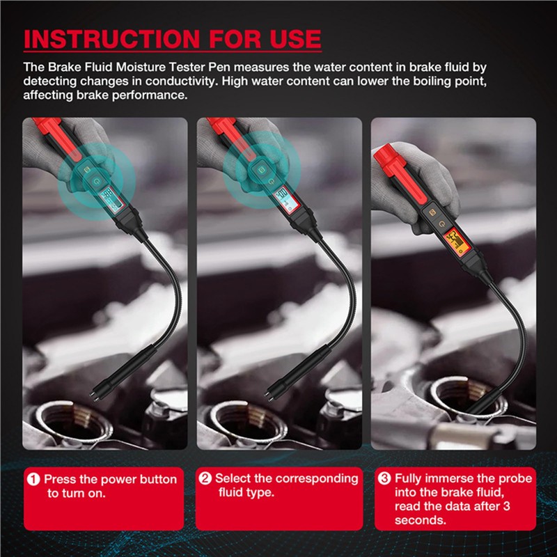RQG Brake Fluid Tester, High Precision Brake Fluid Tester Pen