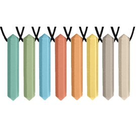 Tilcare - Collar sensorial de 8 piezas, ideal para niños o adultos que les gusta morder o tener autismo, juguetes masticables de silicona perfectamente texturizados, colgante de masticar para niños y