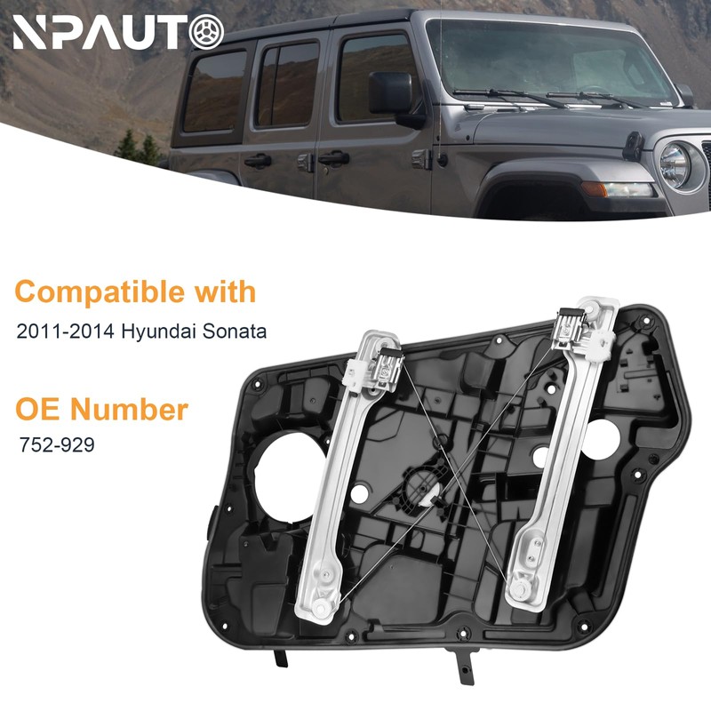 Front Passenger Side Power Window Regulator Without Motor with Panel