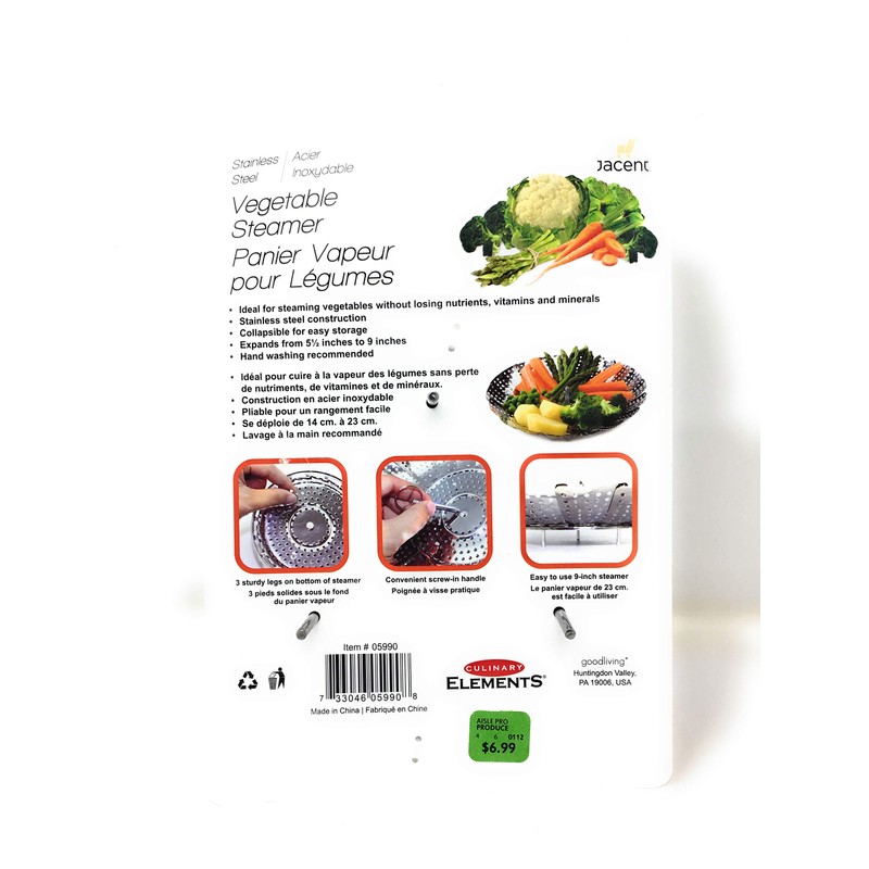 CULINARY ELEMENTS Vegetable Steamer, 1 EA