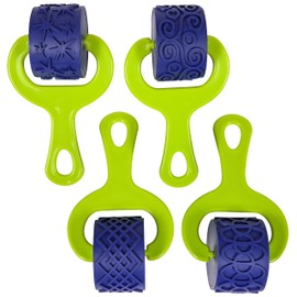 READY 2 LEARN Paint & Dough Explorers - 4 Patterns - Playdough Accessories - Easy-Grip Art Supplies - Paint Stamps for Kids - Clay Tools for Kids