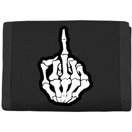 Purse with Sew-On Skeleton Stink Finger, black, Standard size