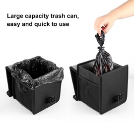 Foldable Car Trash Can with Lid, Collapsible Garbage Bag for Car, Waterproof Leakproof Hanging Car Garbage Can, Car Interior Accessories