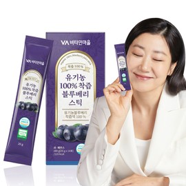 Vitamin Village [2 week supply] Vitamin Village organic 100% juiced blueberry sticks, 14 packets, 1 unit / [2주분] 비타민마을 유기농 100% 착즙 블루베리 스틱 14포, 1개