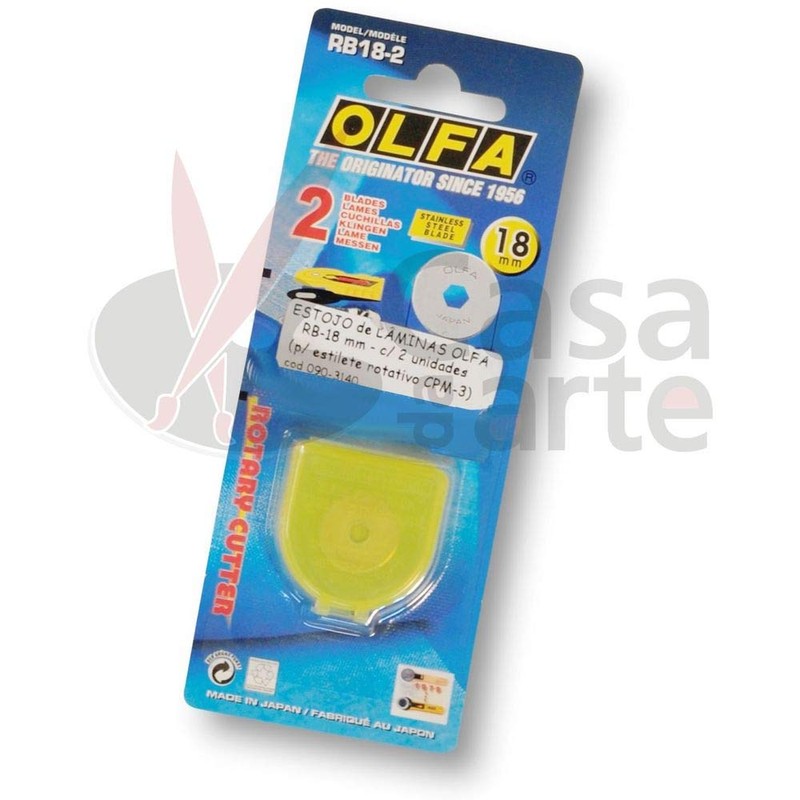 RB18-2 2 x stainless steel rotary blades in a plastic