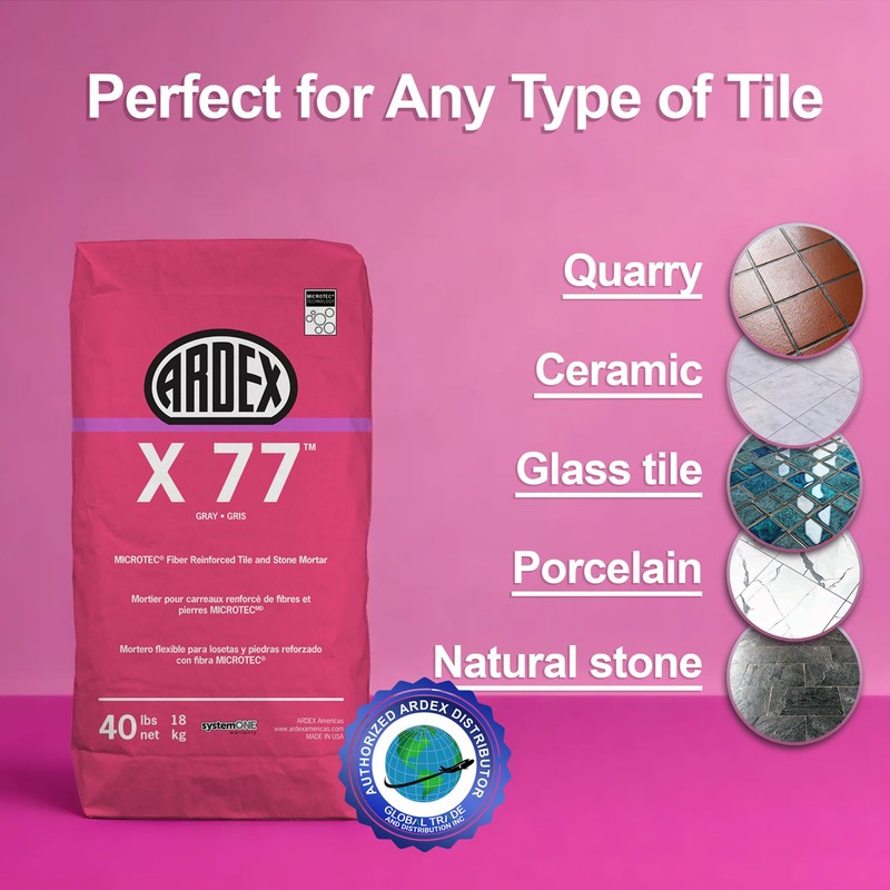 Ardex X77 Gray Microtec Fiber Reinforced Tile and Stone Mortar