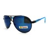 Biohazard Sunglasses Racer Round Aviators Multicolor Reflective Lens Black Blue