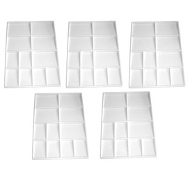 Lexicon Select Artists Rectangular 11 Well Paint Mixing Palettes - Pack of 5 with Colour Mixing Chart