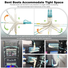 Yunsufiberpro 5-Pack Tighter Bend Radius Multimode Duplex OM3 Fiber Cable 7 Inch / 0.2m (40Gb 10Gb, LC to LC, 50/125 Fiber Optic Cable, Fiber Patch Cable)