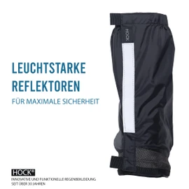 HOCK Bicycle Rain Gaiters with Reflectors, Unisex, Ankle Length Gaiters, Overshoes, 100.0% Waterproof, Bicycle Rain Cover for Men and Women, L