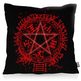 VOID Hellsing Pentagram Cushion Cover Polyester Waterproof Outdoor Vampire Anime Manga Japan Cushion Size:50x50cm