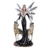 Figurine Elf Fairy Cristallupa with Ice Wings and 2 Wolves
