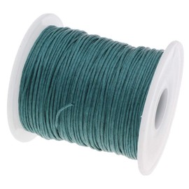 My-Bead Wax Cord Cotton Cord Waxed 90 m x 1 mm Turquoise Petrol Jewellery Craft Macrame Bead Cord Knot Craft Bracelets Chains DIY