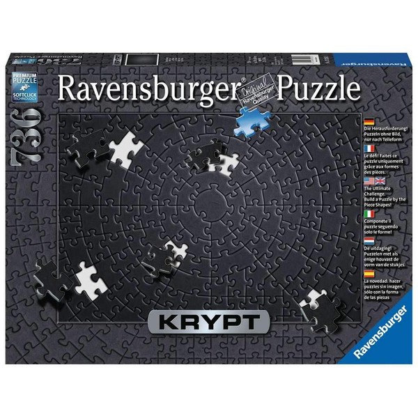 Ravensburger Krypt Black 15260 736 Piece Puzzle for Adults, Every Piece is Unique, Softclick Technology Means Pieces Fit Together Perfectly,27" x 20"