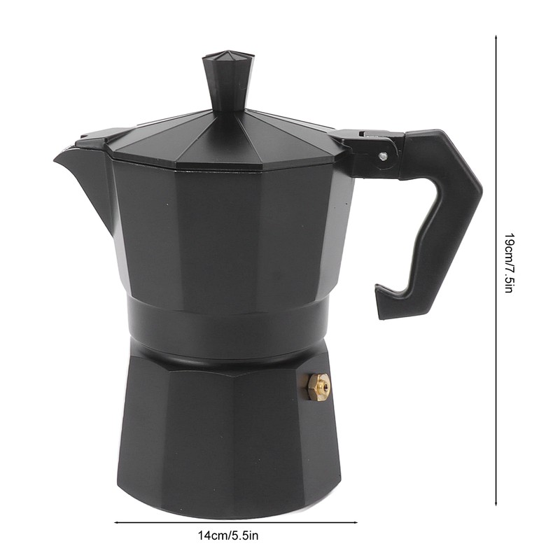 Stovetop Moka Pot Italian Hand Brewed Coffee Maker Aluminum Alloy