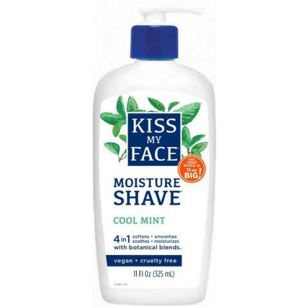 Kiss My Face 4-in-1 Moisture Shave, Cool Mint 11 oz ( Pack of 6)