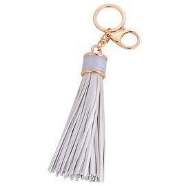 Rigral Women's Bag Charm Tassel Key Ring Keychain, Silver