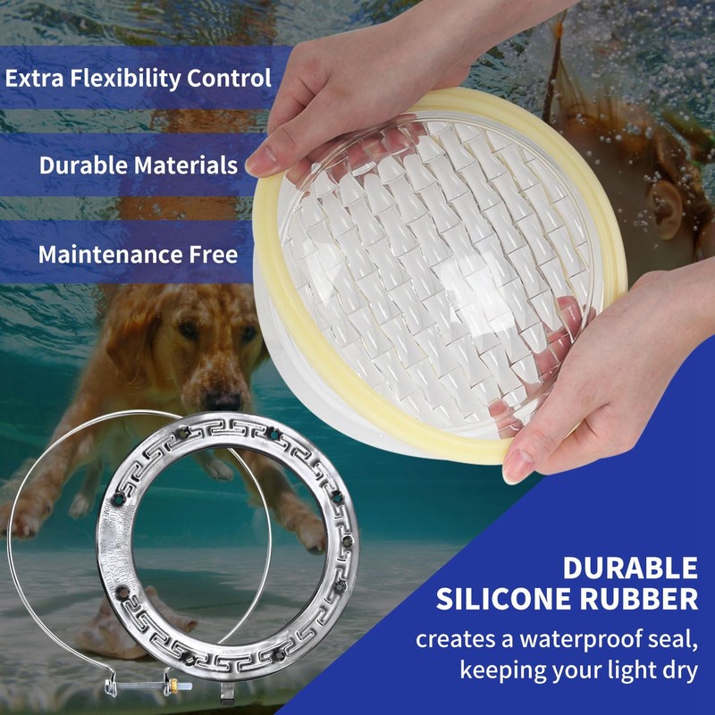 Pool Light Ring Replacement Set of 4, Pool Light Gasket,