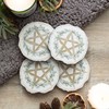 Rustic Winter Solstice Coasters Set | Wood Slice Design |