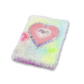 MultiValue Plush Journal Notebook, Colorful Heart Hardcover Notebooks for Women Girls, Portable Small Pocket Notebook Plush Cute Notebook Hardback Notebook for Writers, Students (Colorful)