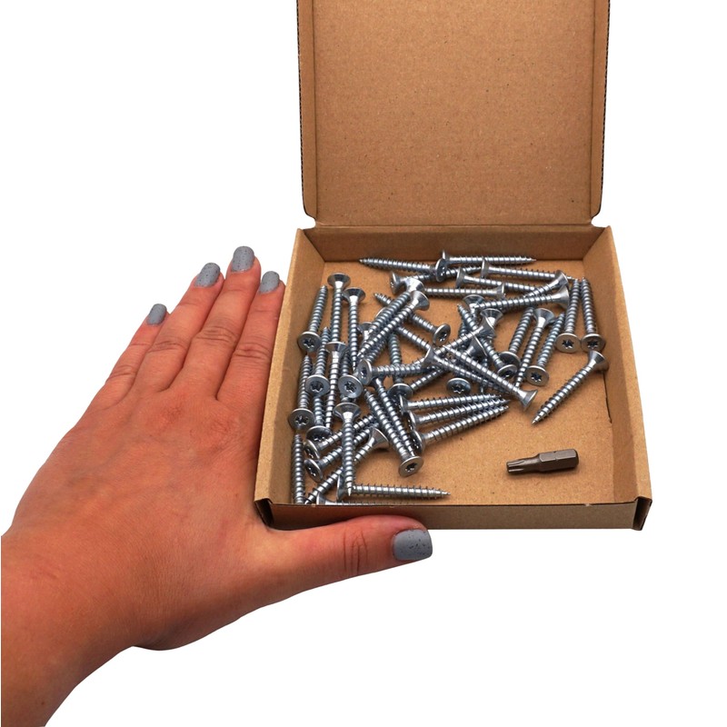SKIR'CO (50 pcs) Zinc Plated Steel Wood Screws 5.0 x