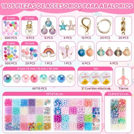 Kit Pulseras Cuentas Para Hacer Bisuteria Abalorios 468mm Kit de Cuentas Mungqube para Bisutera DIY - Crea Pulseras y Joyas nicas a Tu Estilo con...  