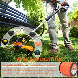 Supvintor 095 Trimmer Line, 095 Weed Eater String, string trimmer line .095, Weed Eater Line 095, Commercial Nylon Weed Eater String 095 Inch-1360Ft-5Lb Fits Most String Trimmer (Square), Orange