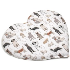 GIRAFFENLAND Bio-Bio-Dinkelkissen Herz ca. 30x25cm - Bio Füllung & Bio Stoff Liebe Hunde - Wärmekissen - Körnerkissen - Ein charmantes Geschenk
