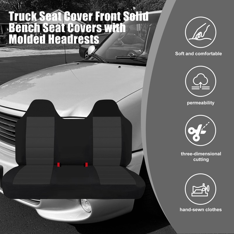 FIOQE Truck Seat Cover Front Solid Bench Seat Covers with