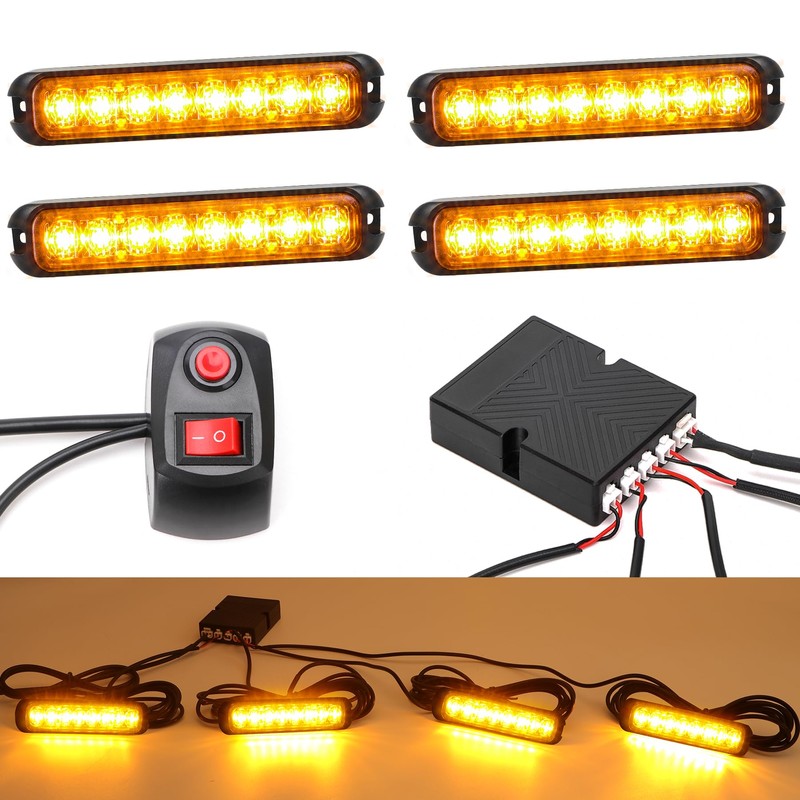 ROUTEKING 4 x 8 LED Front Flasher Emergency Flare Warning